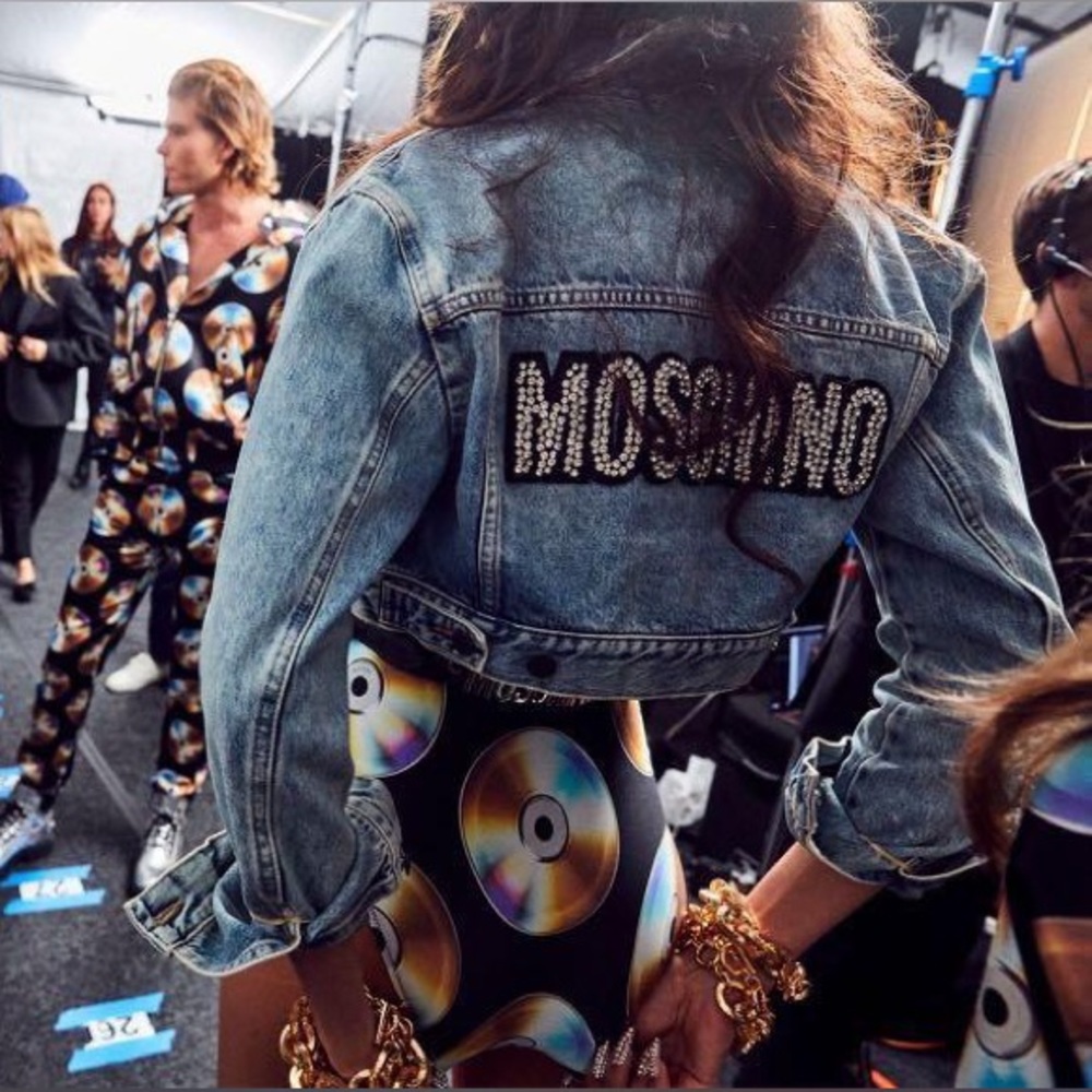 H&M x MOSCHINO | Limited Edition Cropped Denim Jacket Size: XS - Picture 2 of 7